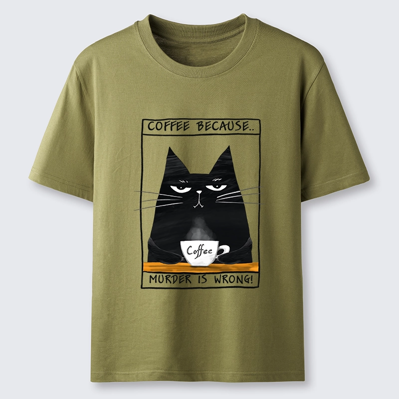 Tokyo-Tiger Moody Black Cat Coffee Need Vibe Classic T-Shirt