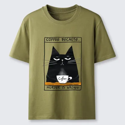 Tokyo-Tiger Moody Black Cat Coffee Need Vibe Classic T-Shirt