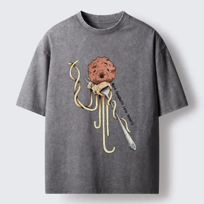 Tokyo-Tiger More Pasta Less Stress Food Lover Art Washed T-Shirt