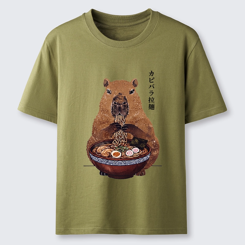 Tokyo-Tiger Japanese Retro Capybara Eating Ramen Classic T-Shirt