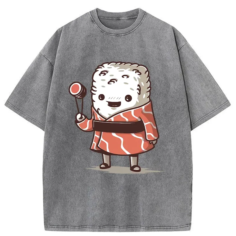 Tokyo-Tiger Delicious And Funny Sushi Washed T-Shirt