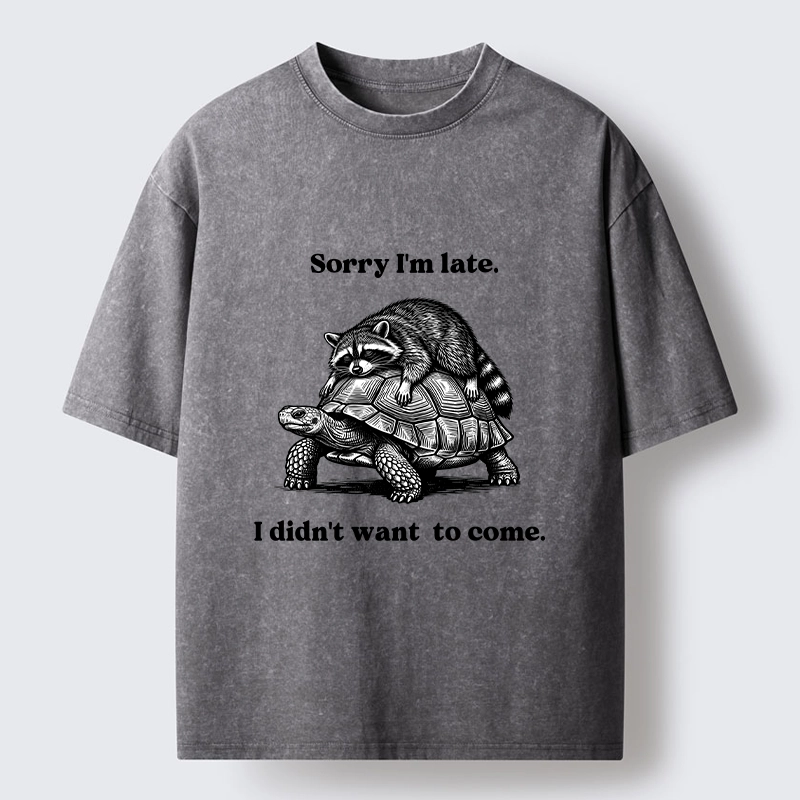 Tokyo-Tiger Lazy Animal Life Funny Graphic Washed T-Shirt