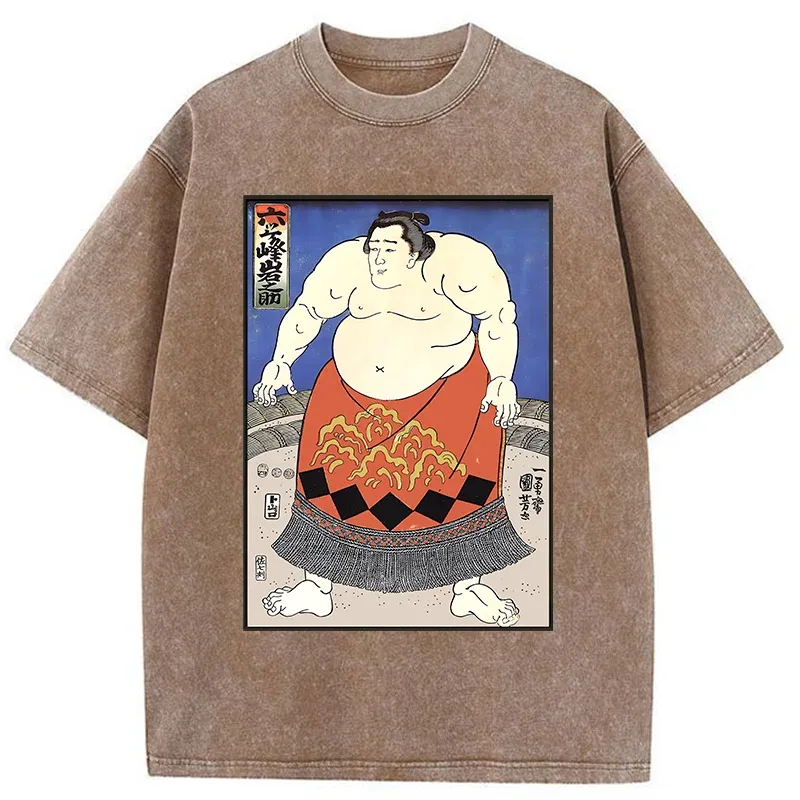 Tokyo-Tiger Retro Sumo Wrestler Washed T-Shirt