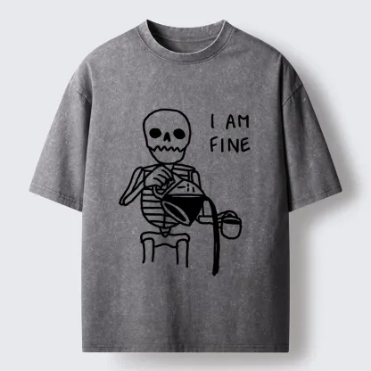 Tokyo-Tiger Skeleton Fake Calm Washed T-Shirt
