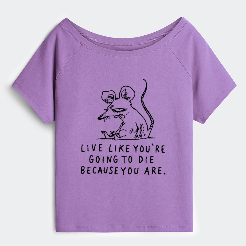 Tokyo-Tiger Funny Meme Sarcastic Rat Life Truth Off Shoulder T-Shirt