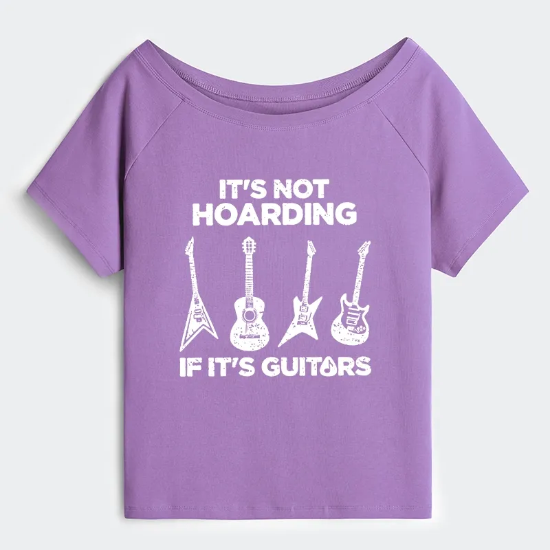 Tokyo-Tiger Music Lover Guitar Hoarding Joke Off Shoulder T-Shirt