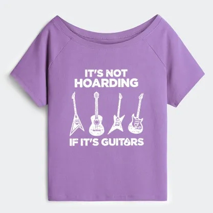 Tokyo-Tiger Music Lover Guitar Hoarding Joke Off Shoulder T-Shirt