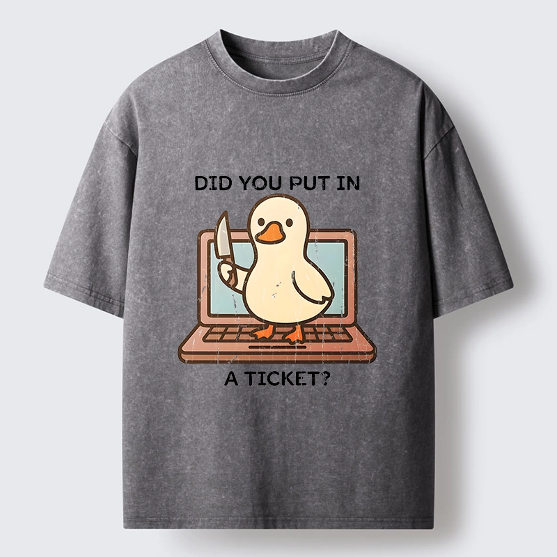 Tokyo-Tiger Ticket Duck Funny Meme Washed T-Shirt