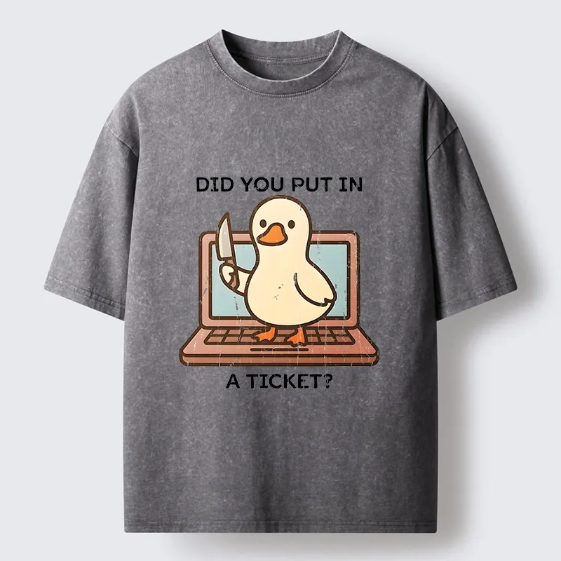 Tokyo-Tiger Ticket Duck Funny Meme Washed T-Shirt