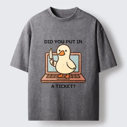 Tokyo-Tiger Ticket Duck Funny Meme Washed T-Shirt