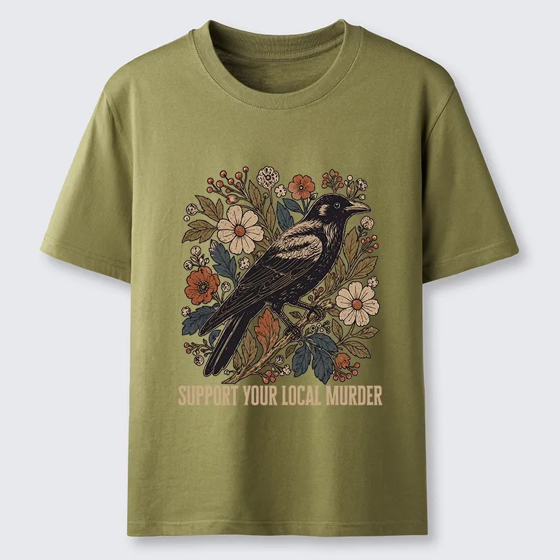 Tokyo-Tiger Floral Crow Vintage Funny Meme Print Classic T-Shirt