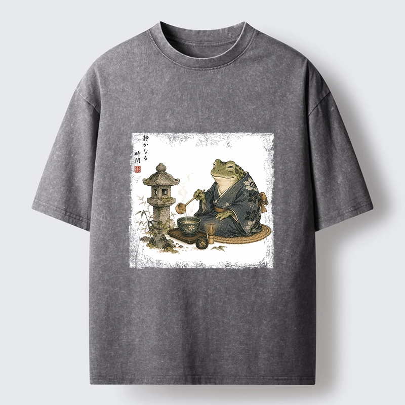 Tokyo-Tiger Calm Tea Frog Washed T-Shirt