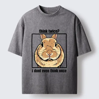 Tokyo-Tiger Funny Carefree Rabbit Meme Washed T-Shirt