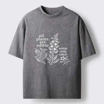 Tokyo-Tiger Funny Poison Plant Art Washed T-Shirt