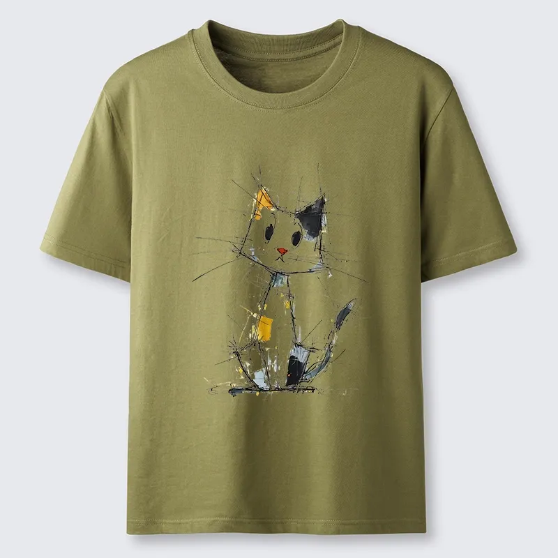 Tokyo-Tiger Minimal Splash Ink Cute Cat Classic T-Shirt