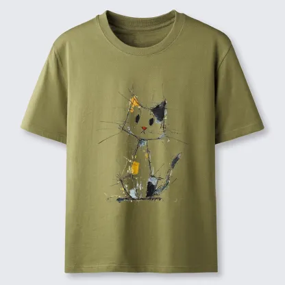 Tokyo-Tiger Minimal Splash Ink Cute Cat Classic T-Shirt