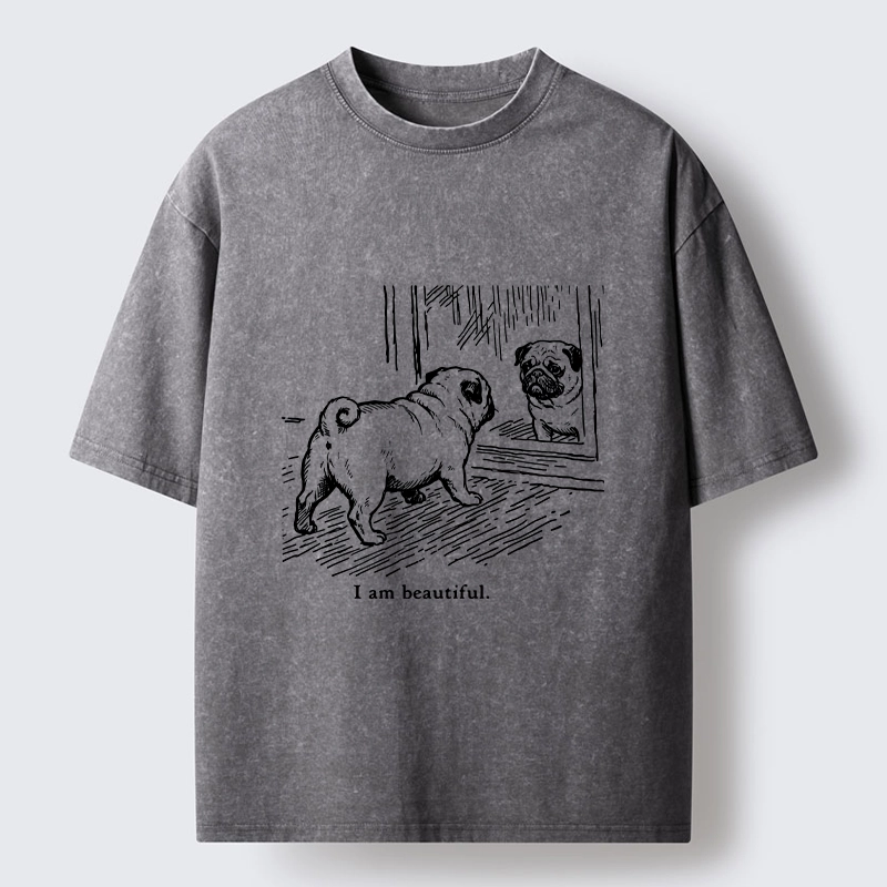 Tokyo-Tiger Cute Pug Self Love Meme Washed T-Shirt