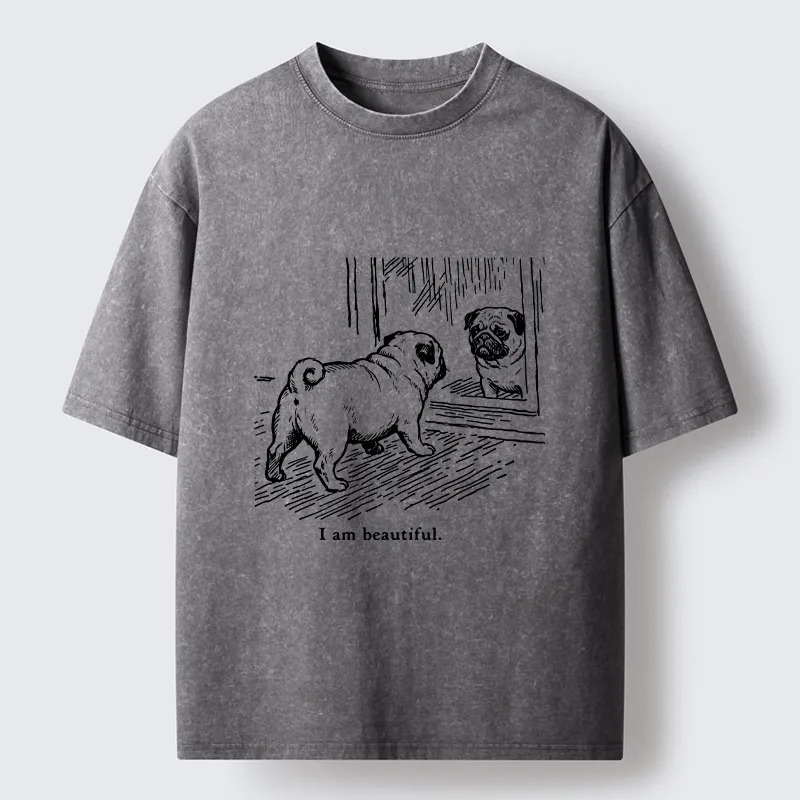 Tokyo-Tiger Cute Pug Self Love Meme Washed T-Shirt
