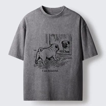 Tokyo-Tiger Cute Pug Self Love Meme Washed T-Shirt