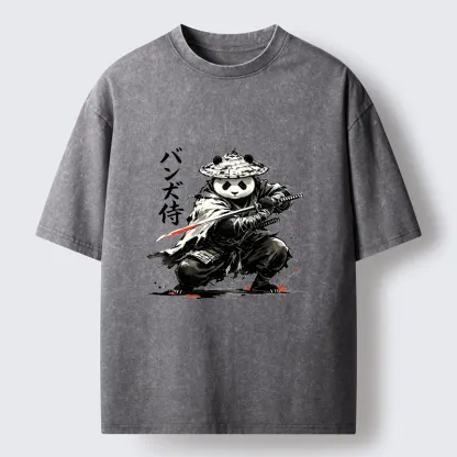 Tokyo-Tiger Panda Samurai Warrior Washed T-Shirt