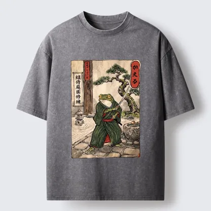 Tokyo-Tiger Samurai Frog Training Washed T-Shirt
