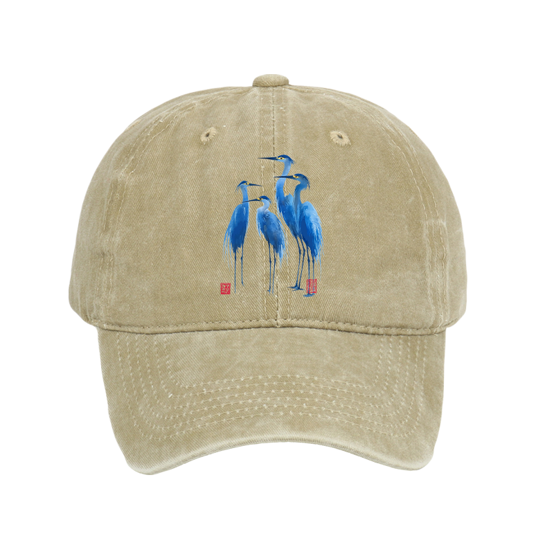 Tokyo-Tiger Flocks Of Great Blue Herons Washed Cap