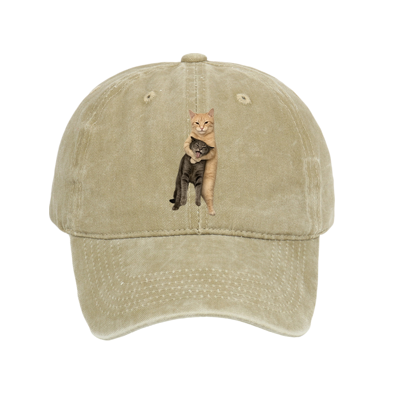 Tokyo-Tiger Orange Cat’s Tight Embrace Washed Cap