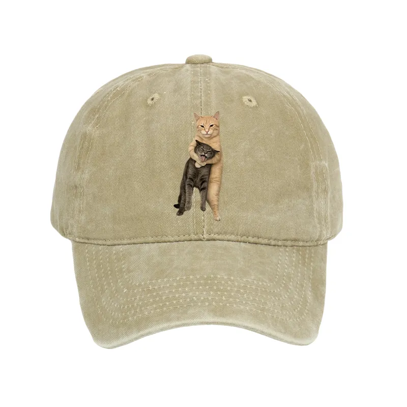 Tokyo-Tiger Orange Cat’s Tight Embrace Washed Cap