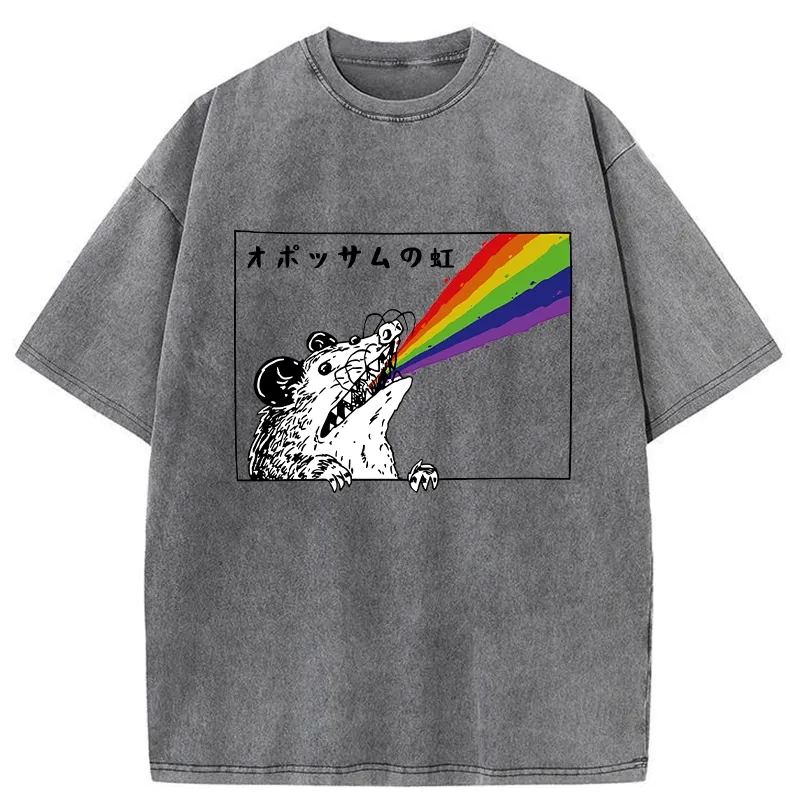 Tokyo-Tiger Opossum Rainbow Washed T-Shirt