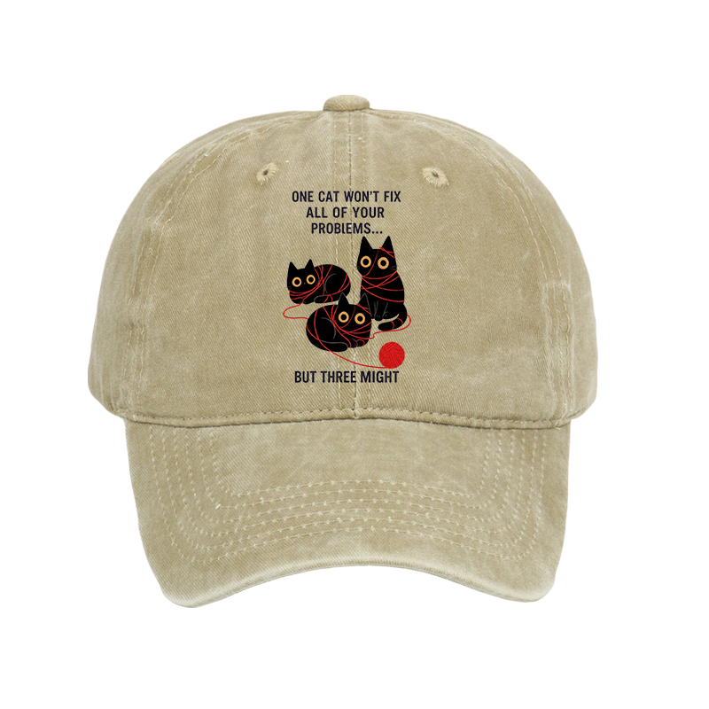 Tokyo-Tiger Three Cats Fix All Problems Washed Cap
