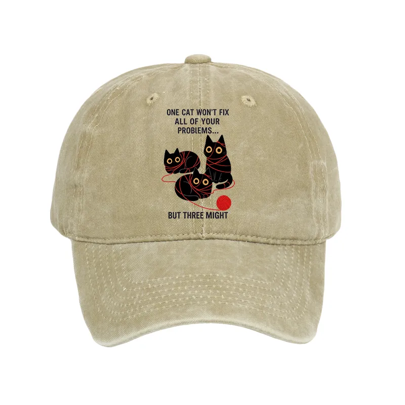 Tokyo-Tiger Three Cats Fix All Problems Washed Cap