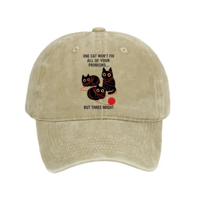 Tokyo-Tiger Three Cats Fix All Problems Washed Cap