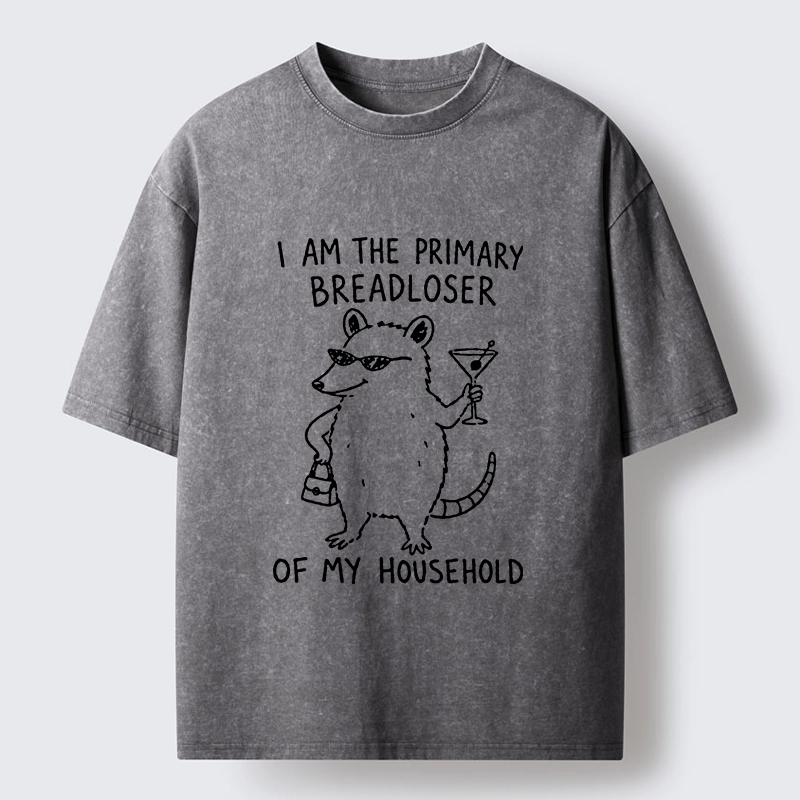 Tokyo-Tiger Funny Rich Opossum Washed T-Shirt