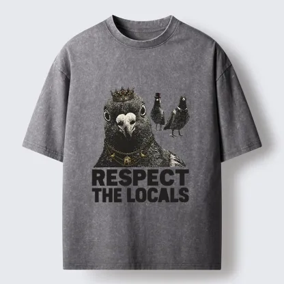 Tokyo-Tiger Royal Pigeon Graphic Washed T-Shirt