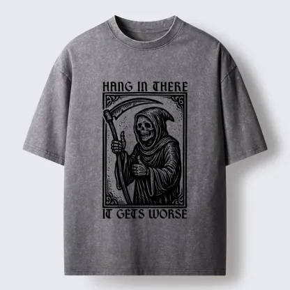 Tokyo-Tiger Hang In There Skeleton Washed T-Shirt