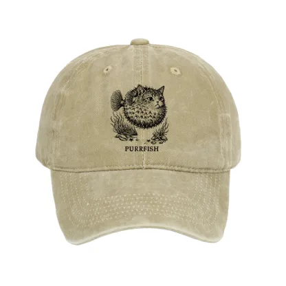 Tokyo-Tiger Spiky Puffer With Cute Cat Head Washed Cap