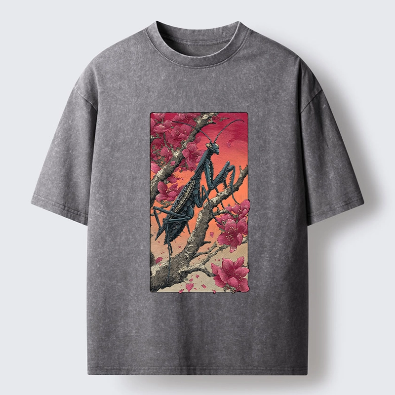 Tokyo-Tiger Wild Blossom Mantis Washed T-Shirt