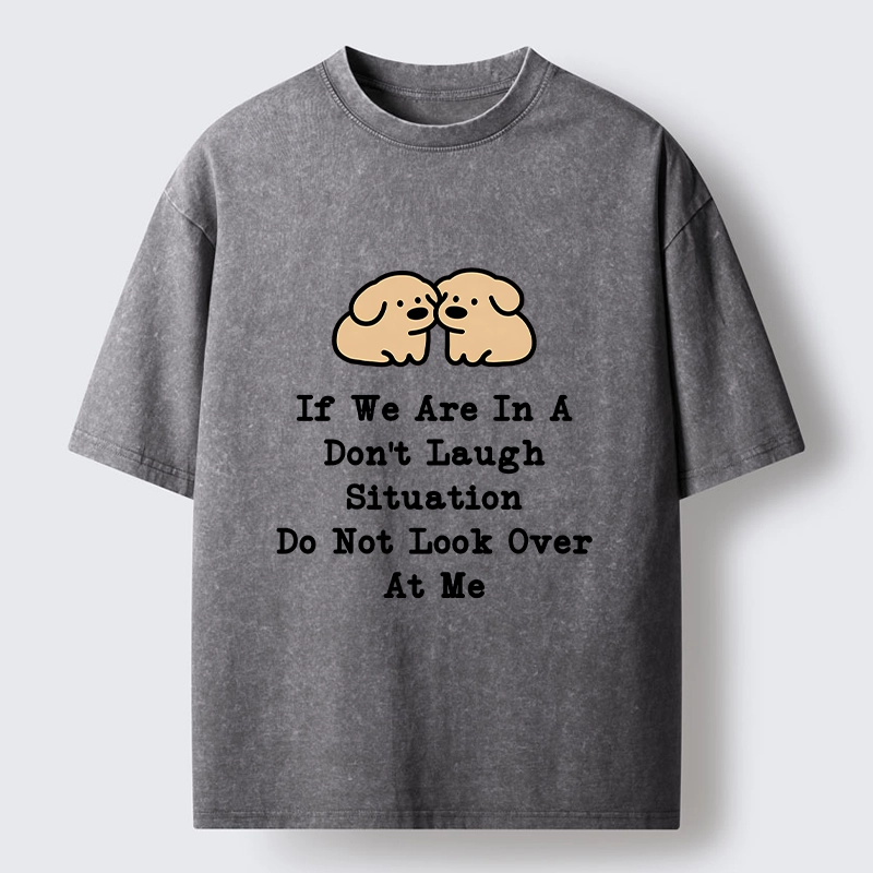 Tokyo-Tiger Funny Silent Dog Washed T-Shirt