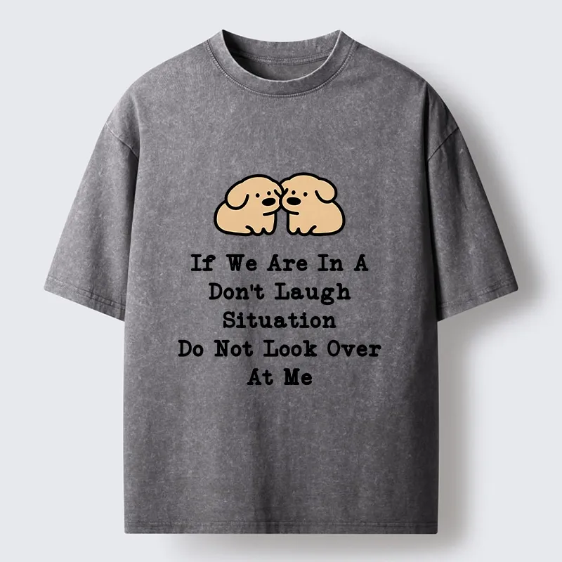 Tokyo-Tiger Funny Silent Dog Washed T-Shirt