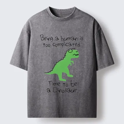 Tokyo-Tiger Dinosaur Life Mood Washed T-Shirt