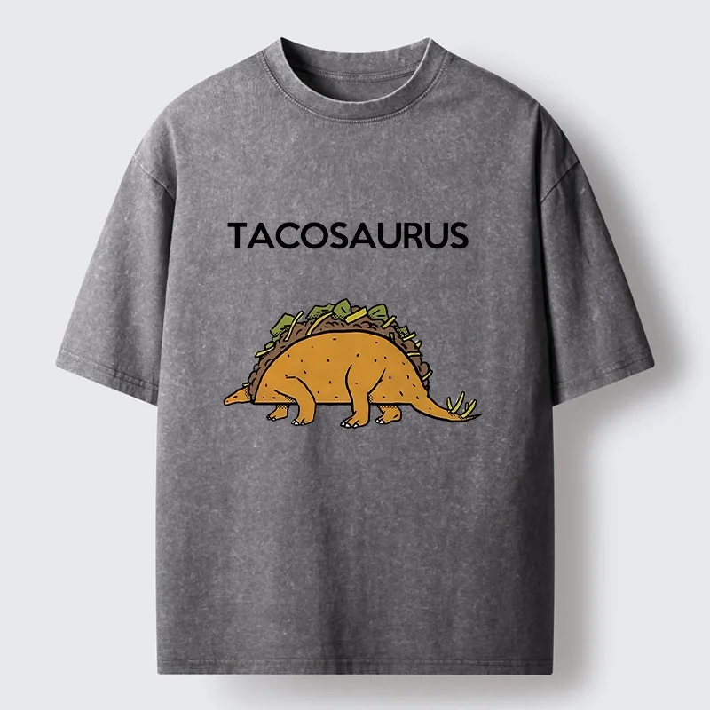 Tokyo-Tiger Funny Tacosaurus Washed T-Shirt