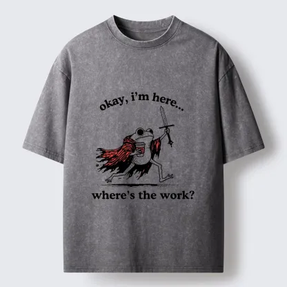 Tokyo-Tiger Warrior Frog On Duty Washed T-Shirt