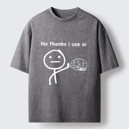 Tokyo‑Tiger Meme Skip Brain Use Ai Washed T‑-Shirt