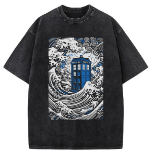 Image of Tokyo-Tiger The Great Wave Off Tardis Washed T-Shirt