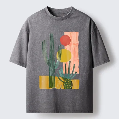 Tokyo‑Tiger Minimalist Desert Washed T-Shirt