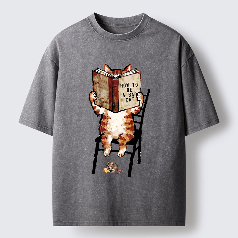 Tokyo‑Tiger Be A Bad Cat Washed T-Shirt