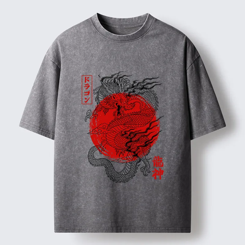 Tokyo‑Tiger Dragon God Washed T-Shirt