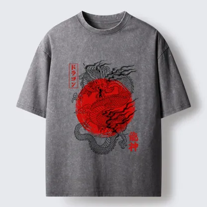 Tokyo‑Tiger Dragon God Washed T-Shirt