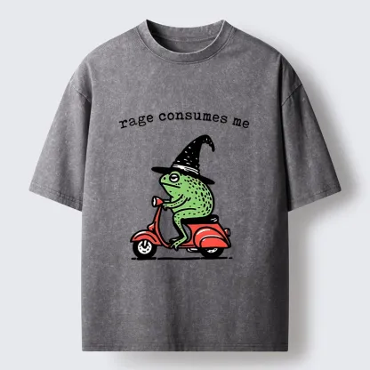 Tokyo-Tiger Angry Wizard Frog Meme Washed T-Shirt