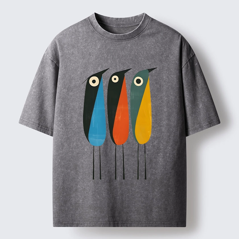 Tokyo‑Tiger Bold Shape Birds Washed T‑Shirt